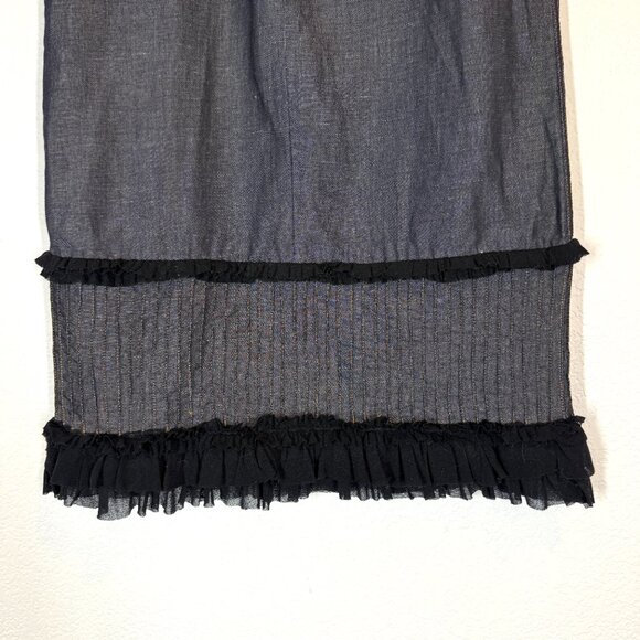 KENZO Denim Tulle Midi Skirt with Mesh Details Y2K Designer 4 - Picture 8 of 14